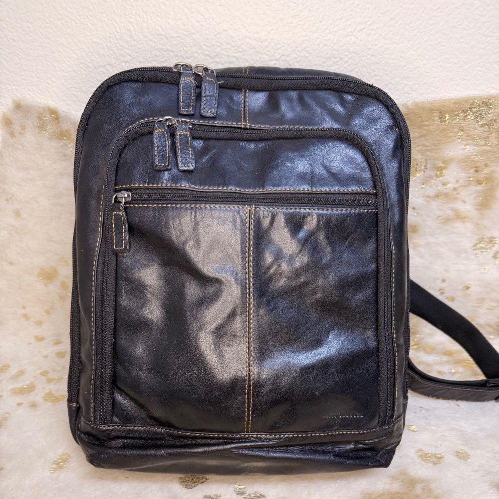 Jack Georges Voyager Backpack‎ - Full-grain Buffalo Leather (Back also) - Black